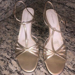 Naturalizer Gold Leather Evening Sandals